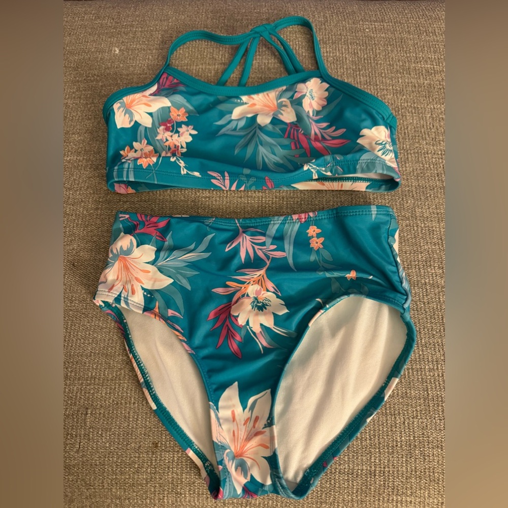 Girls floral bathing suit